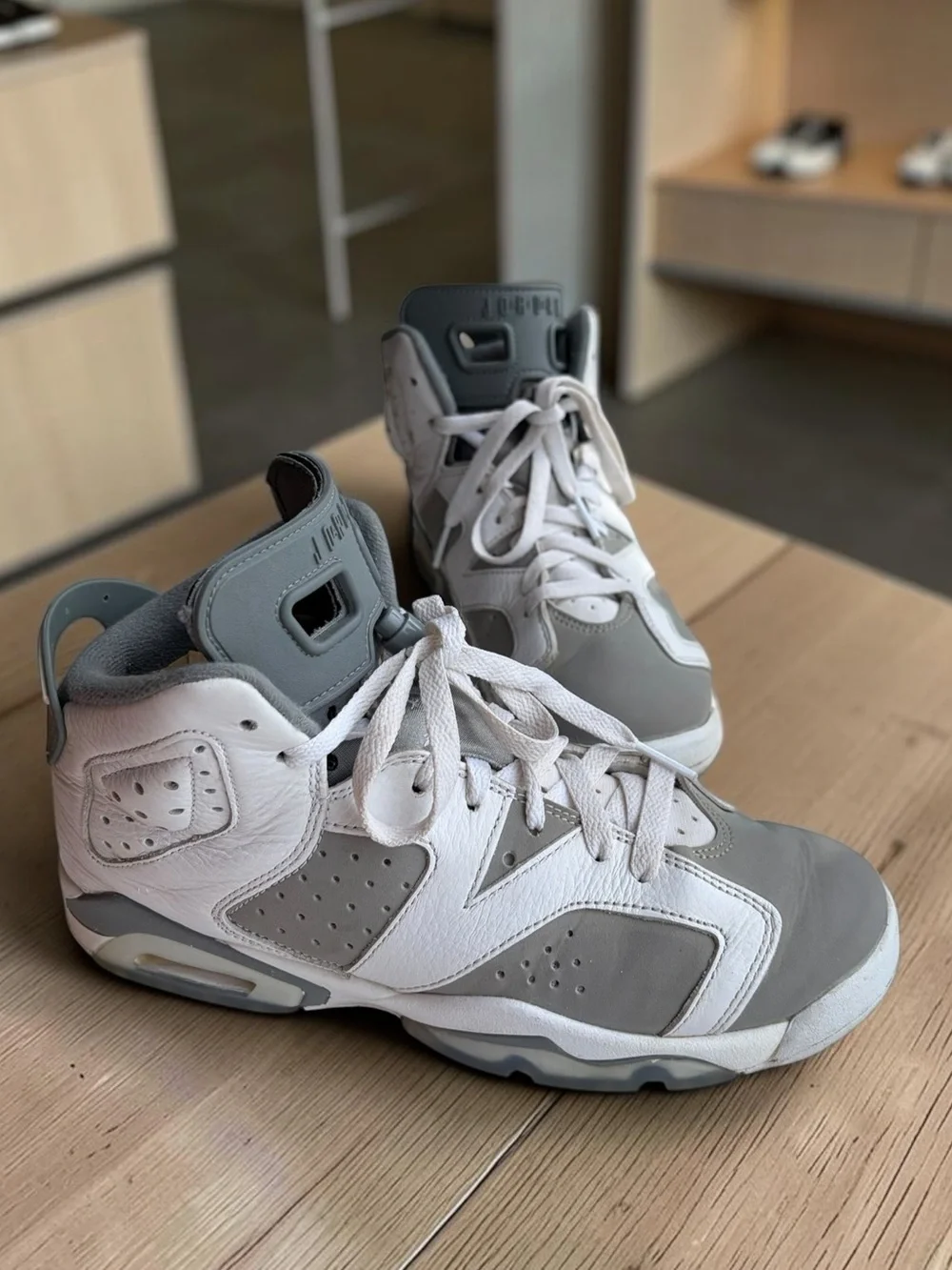Jordan Kids High-Top Sneakers in White and Gray